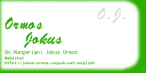ormos jokus business card